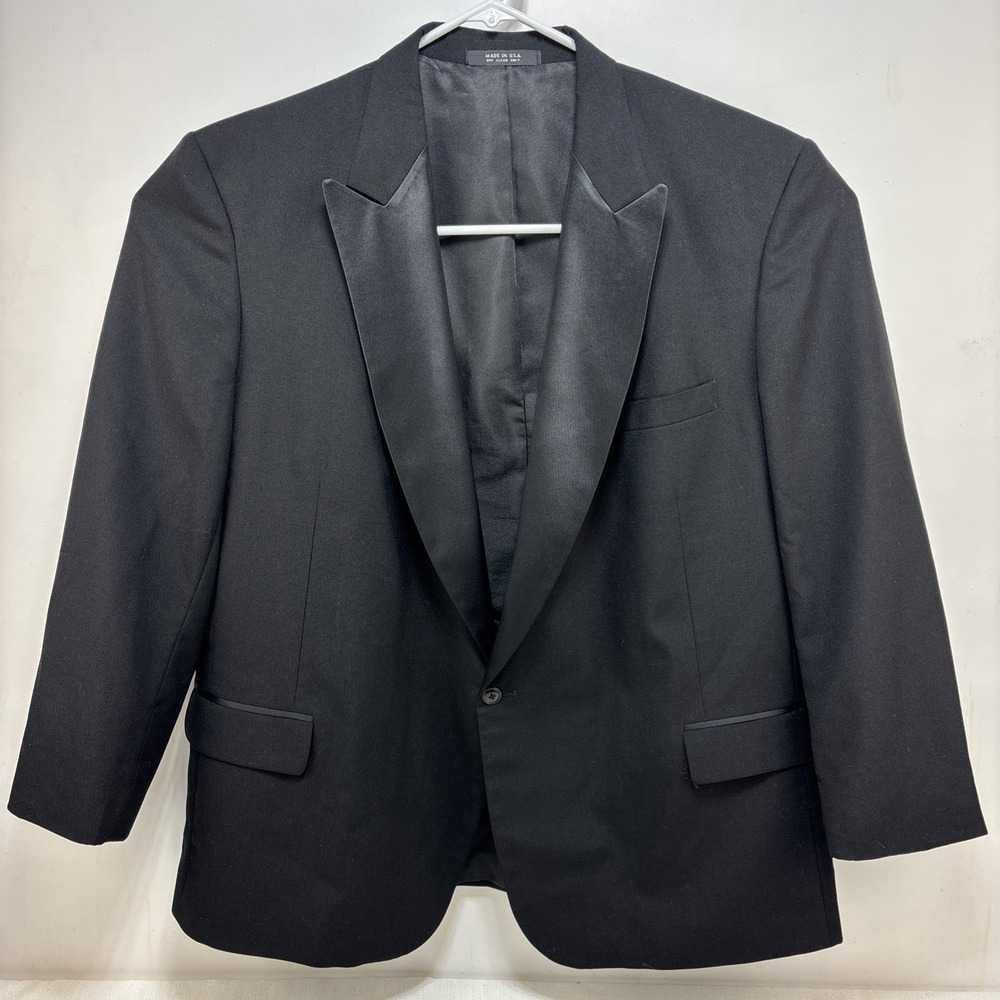 Mens Black Tuxedo Suit Jacket Size 50R Formal Blazer USA Made‎